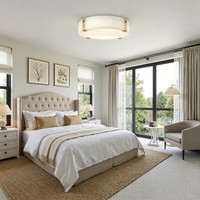 Plafonnier rond en laiton massif et albâtre, fait main, sur mesure, style américain moderne, luxe léger, pour chambre à coucher
