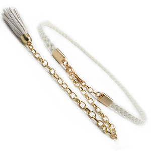 Ceintures tissées personnalisées pour femmes Ceintures tressées pour filles minces <span class=keywords><strong>Ceinture</strong></span> à chaîne en cuir PU pour robe de dame - Product Image 5
