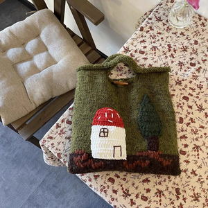 Mode fait à la <span class=keywords><strong>main</strong></span> grande capacité <span class=keywords><strong>main</strong></span> Crochet sac <span class=keywords><strong>multicolore</strong></span> bricolage tricot sacs à <span class=keywords><strong>main</strong></span> pour les femmes - Product Image 1