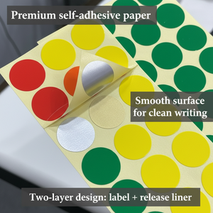 Multi-colored round dot <b>label</b> stickers, colored blank classification markers, journal decorations, file organization, self-adhes - Product Image 3