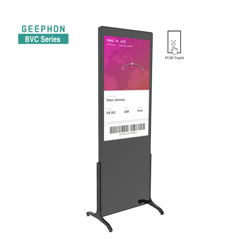 Geephon MSC CMS Cloud System 43 55 65 inch indoor Wide View Angle interactive PCAP touch screen digital signage kiosk