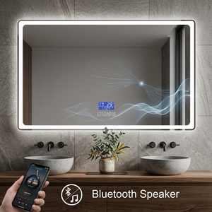 Espejo de Baño LED Inteligente Moderno SAA con Reloj Digital, Temperatura, Antivaho, Retroiluminación Regulable para Hotel OEM - Product Image 3