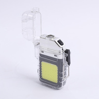 Porte-clés multifonctionnel en plastique étanche avec lampe torche LED rechargeable, allume-cigare portable pour le camping