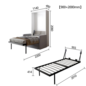Studio Pliant Construction Forte Vertical <span class=keywords><strong>Escamotable</strong></span> <span class=keywords><strong>Lit</strong></span> Mural Simple Avec Canapé <span class=keywords><strong>Armoire</strong></span> en Bois Vente en Gros - Product Image 6