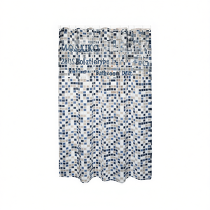 Cortina de Ducha de Tela de Poliéster MOSAIKO, 180x200 cm, Diseño de Mosaico, Decoración para Baño - Product Image 2