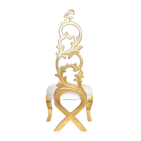 Chaise de salle à manger haut de gamme en cuir français Unique en bois de luxe à dossier haut de gamme