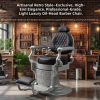 Fauteuil de barbier hydraulique vintage professionnel inclinable et pivotant pour salons de coiffure
