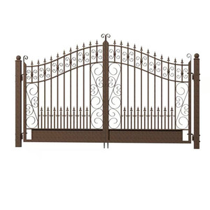 Portes doubles en acier forgé, nouvelle conception <span class=keywords><strong>de</strong></span> portail coulissante en fer forgé - Product Image 3