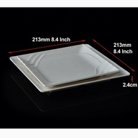 Vaisselle de restaurant incassable en gros servant une assiette à dessert en mélamine carrée blanche de 8.5 pouces