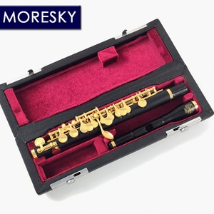 MORESKY Piccolo en ébène, clé de Do, tonalité Do, corps en cupronickel plaqué or, matériau Grenadilla, MPC-1631 - Product Image 2