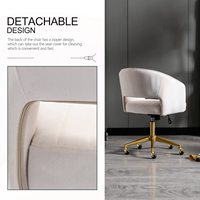 Chaises de bureau confortables et personnalisables en tissu beige pour salon, chambre, bureau, coiffeuse et bureau à domicile, avec roulettes pivotantes réglables