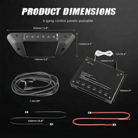 Panneau de commande d'éclairage de voiture sans fil à 6 boutons avec poignée de préhension, panneau de commande RGB 95A pour Dodge Ram