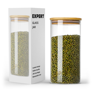 DAJI HYDRO <strong>2025</strong> Large Capacity Eco-Friendly Classic Glass Jar Wood Lid Microwaveable Food <strong>Storage</strong> <strong>Container</strong> Stackable Design - Product Image 1