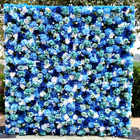 Mur de fleurs 3D enroulable de 2,4 m x 2,4 m en soie, roses artificielles roses, décoration de luxe, toile de fond florale – Fabricants chinois
