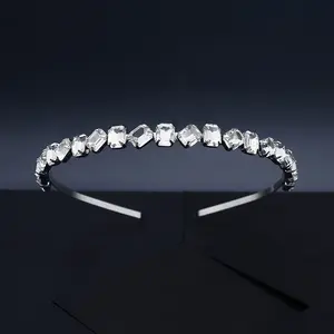 Piazza Strass Sparkle Gioielli Da Sposa Tiara Da Sposa Elegante Modello di Partito Concorso di Bellezza di Bellezza Tiara