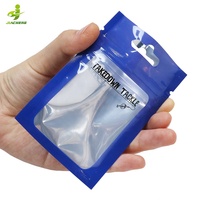 Sac d'emballage d'appât souple en plastique transparent à fermeture à glissière refermable imprimé personnalisé avec 3 joints latéraux avec trou de suspension pour leurre de pêche