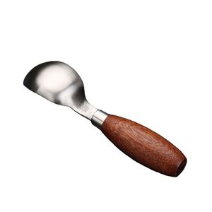 Cuillère à glace en acier inoxydable avec manche en bois de qualité supérieure, logo personnalisé, pour cadeaux promotionnels d'entreprise - Product Image 4