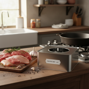 Lata cuadrada 6 LT Asar Carne Contenedor de metal 232x232mm x H115 mm 6 LT - Product Image 3