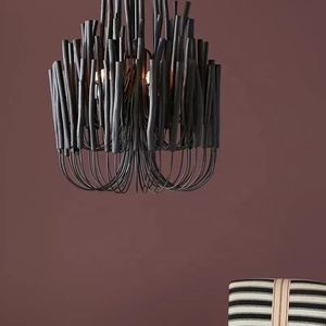Décoration de <span class=keywords><strong>salon</strong></span> duplex bâtiment éclairage moderne boho designer blanc <span class=keywords><strong>noir</strong></span> <span class=keywords><strong>lustre</strong></span> en <span class=keywords><strong>bois</strong></span> suspendu pour restaurant hôtel - Product Image 3