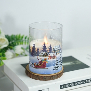 LED Flikkerende Vuurlicht Kerst Kaarsen Kleurrijke Kerstman & Sneeuwpop Feestdagen Print Home Eco Decor Collectie 3 Stuks Op Maat - Product Image 4