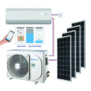 Deye aire acondicionado con painel solar split ac dc híbrido power powered ar condicionado sistema de condição solar para casa