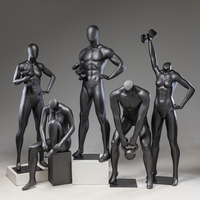 Maniquí Deportivo Musculoso de Fibra de Vidrio con Pose Dinámica, Maniquí Atlético de Cuerpo Completo para Exhibición de Ropa Deportiva