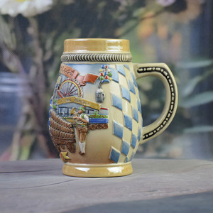 Chope à bière et à vin en porcelaine souvenir de l'Oktoberfest de Munich, Allemagne, 350 ml, écologique, motif calèche en relief, design classique de <span class=keywords><strong>brasserie</strong></span> - Product Image 5