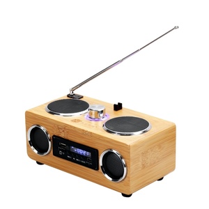 Bằng Gỗ Tre Bluetooth Bt FM USB Không Dây Mini Xách Tay Loa Có Thể Sạc Lại Màu Xanh Răng Loa Âm Nhạc Âm Thanh Hộp Với Đài Phát Thanh - Product Image 1