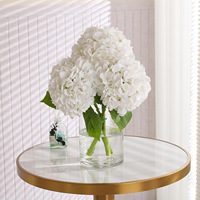 Fleur artificielle d'hortensia bleu rose à longue tige, toucher réel, imperméable, moderne, pour centre de table de mariage et décoration intérieure, vente en gros