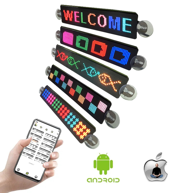 Full Color Car Rear LED Sign Message Board RGB APP Control Led Car Screens Mini Led Display Screens for Car