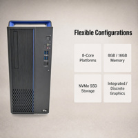 Kompakt 15L Masaüstü Tam Sistem Hygon 3350 8 Çekirdekli 3.0GHz 16GB 256GB M.2 NVMe SSD 2GB Harici Ekran Kartlı Monitör USB Giriş Cihazları