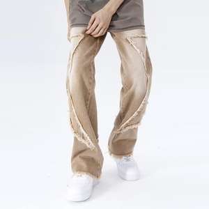 Pantalones vaqueros acampanados vintage de corte holgado personalizados para hombres Pantalones vaqueros de pierna ancha - Product Image 2