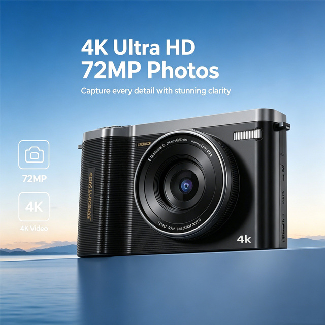OEM ODM Touch Screen 2.4G WiFi Replaceable Battery 4" HD 4K Mirrorless Digital Camera 17x-30x Optical Zoom CMOS Sensor