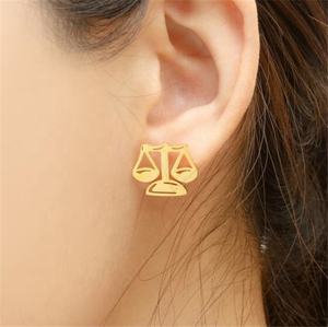 Mqaiwu — boucles d'oreilles en acier inoxydable, bijou créatif avec marteau, échelle asymétrique - Product Image 2