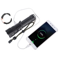 Helius alta calidad Super brillante P70 luz fuerte aleación de aluminio de largo alcance impermeable 5V USB recargable linterna al aire libre