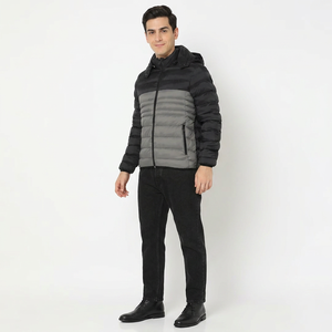 High Quality Winter Canvas Stand Collar Front Logo Customized Printed <b>Long</b> Sleeve <b>Men's</b> Puffer <b>Jacket</b> Wholesale - Product Image 1