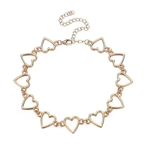 Collar hueco en forma de corazón para mujer, aleación de zinc, joyería de moda, regalo para ocasiones, estilo simple y dulce - Product Image 4