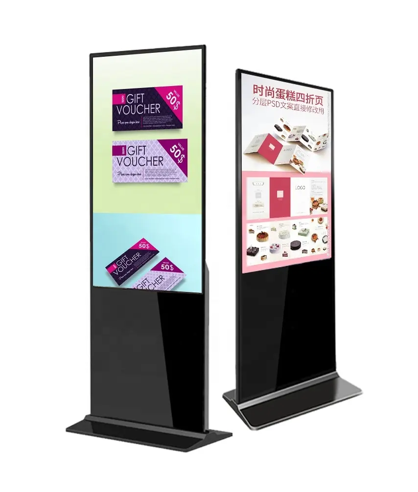 55 дюймов Напольный ЖК-дисплей сенсорный экран цифровой вывески портативный рекламный киоск-плеер для торгового центра Тотем