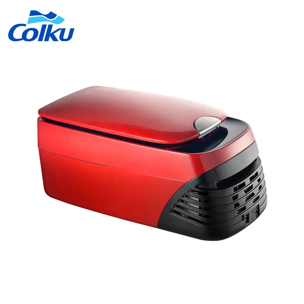 Colku-nevera portátil para coche, nevera pequeña de 8L con función de congelación y calefacción, Color rojo, CC de 12v