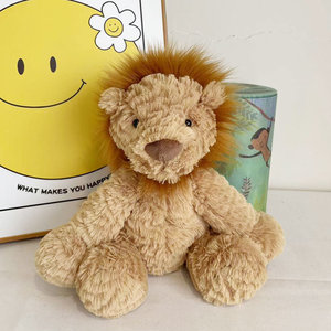 Juguete de Peluche de León Sentado, Diseño OEM de Fábrica, Regalos de Cumpleaños para Niños, Muñeco de León de Peluche Marrón - Product Image 4