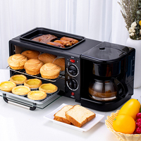 Nouveauté 2025 Station Petit-Déjeuner 3 en 1 Vente Chaude : Micro-Ondes, Four, Cafetière et Poêle