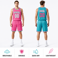 Seragam Basket Reversibel Label Pribadi, Jersey Bernapas, Seragam Merek Kustom untuk Perusahaan Pakaian Olahraga dan Klub Basket