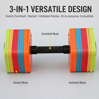 Ensemble d'haltères en acier réglables de 12 kg à 48 kg, plaques de poids démontables, durables, gain de place, rangement, entraînement de fitness à domicile