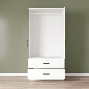 <span class=keywords><strong>Armoire</strong></span> de grande capacité avec <span class=keywords><strong>deux</strong></span> <span class=keywords><strong>portes</strong></span>, <span class=keywords><strong>deux</strong></span> tiroirs et miroirs - Product Image 3