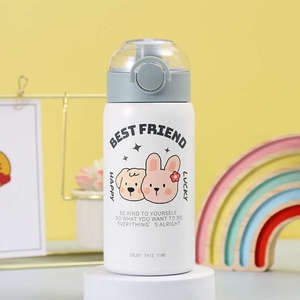 Cute Portable Modern Stainless Steel Vacuum Tumbler Straw <b>Cup</b> with Thermal Insulation Leak-Proof Lid <b>Large</b> Capacity - Product Image 2