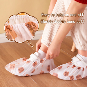 Couvre-chaussures imprimés jetables à motif de dessin animé, respirants, antidérapants, épaissis, pour usage domestique en intérieur - Product Image 3
