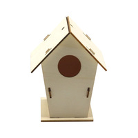 Cage à oiseaux graffiti en bois pour enfants, pendentif de nid d'oiseau en bois DIY, simulation créative mosaïque décoration extérieure nid d'oiseau