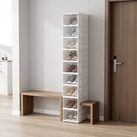 Boîte de rangement à chaussures pliable à 9 couches, organisateur de chaussures en plastique transparent empilable avec porte, armoire à baskets peu encombrante sans assemblage
