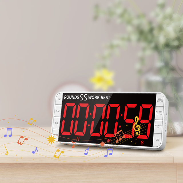 Modern Wall Clock Home Decoration LED Digital Electronic Clock Backlight Large Number Alarm Clock Temperature Calendar Pomodoro