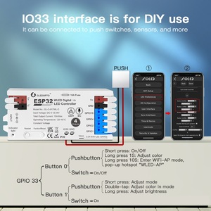 4-kênh esp32wled ánh sáng đầy màu sắc với bộ điều khiển và hợp nhất Microphone tải về cổng - Product Image 4